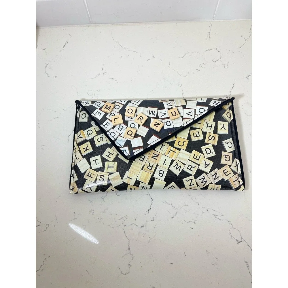 Kent Stetson Scrabble Clutch Purse Bag Chain Pop Art Handmade USA Signed RARE